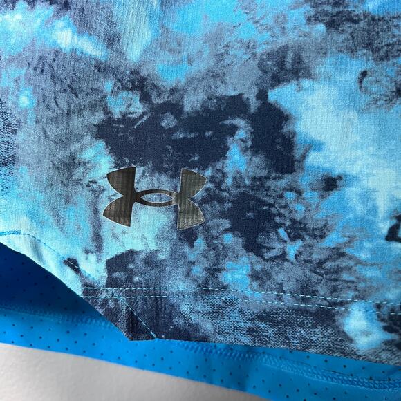 UNDER ARMOUR Men’s Shorts Medium Blue Black Tie Dye  Athletic Training Gym NWT - Picture 6 of 9